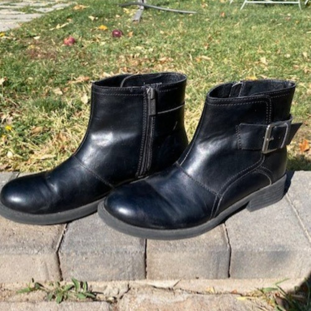 Black  Moto Style Ankle Boots